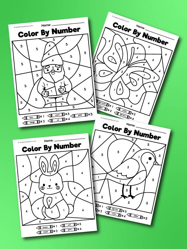 Spring Color By Number Printables For Kids