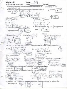 mrscabral / Algebra 2 Worksheet Answers