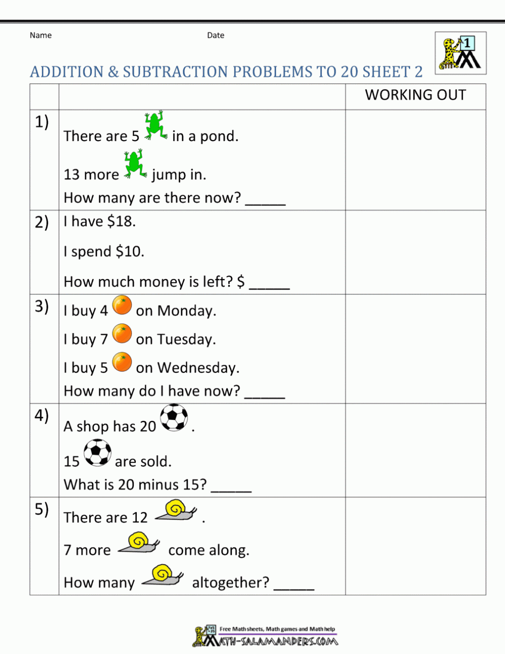 primary 1 addition and subtraction worksheets Google Search in 2020