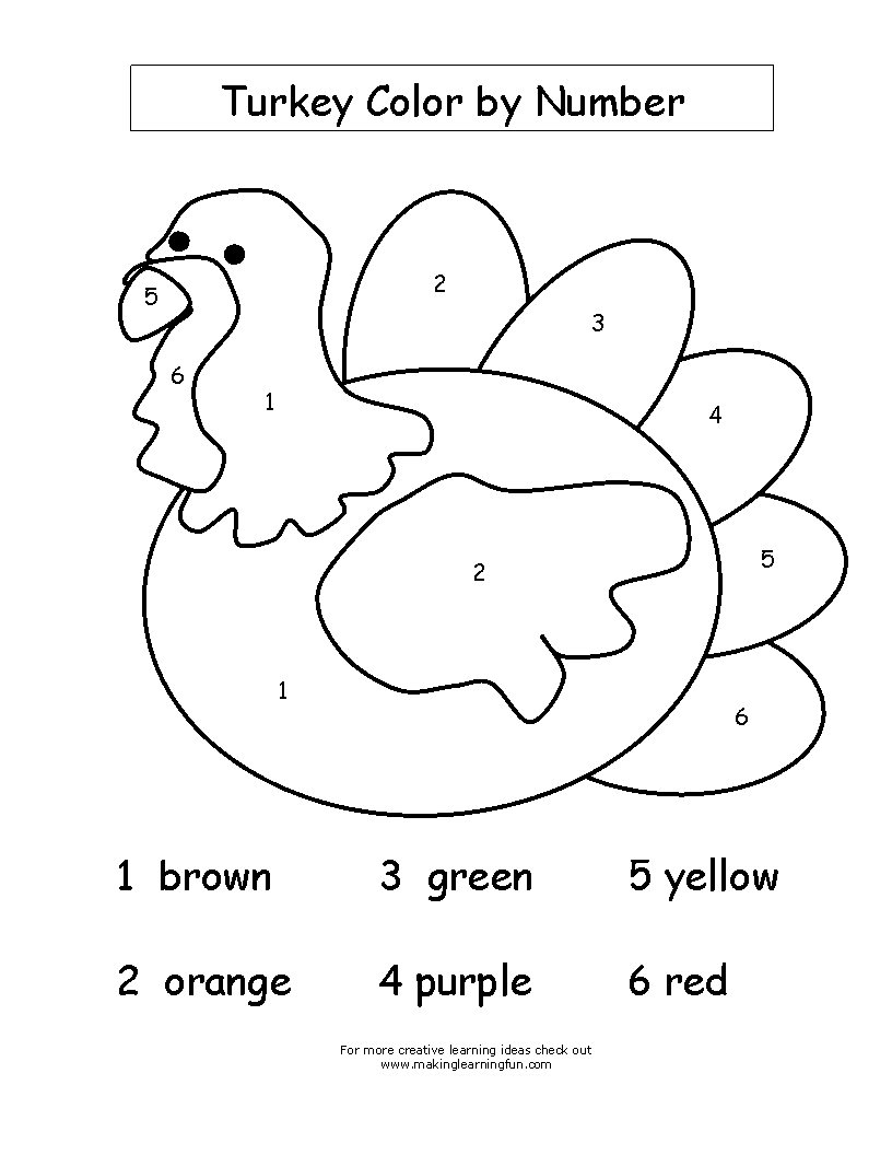 Color Cut And Paste Thanksgiving Worksheets