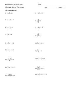 Solving Absolute Value Equations Worksheet Algebra 2 Tessshebaylo