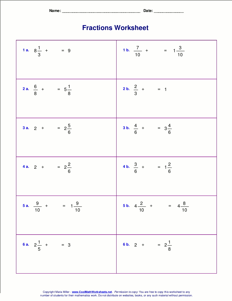 Adding and subtracting mixed fractions worksheet pdf