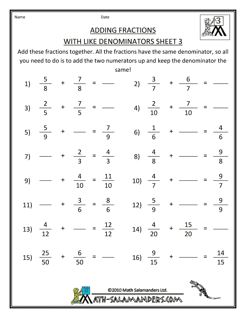 Mixed Fractions Worksheets 5th Grade Search Results Calendar 2015