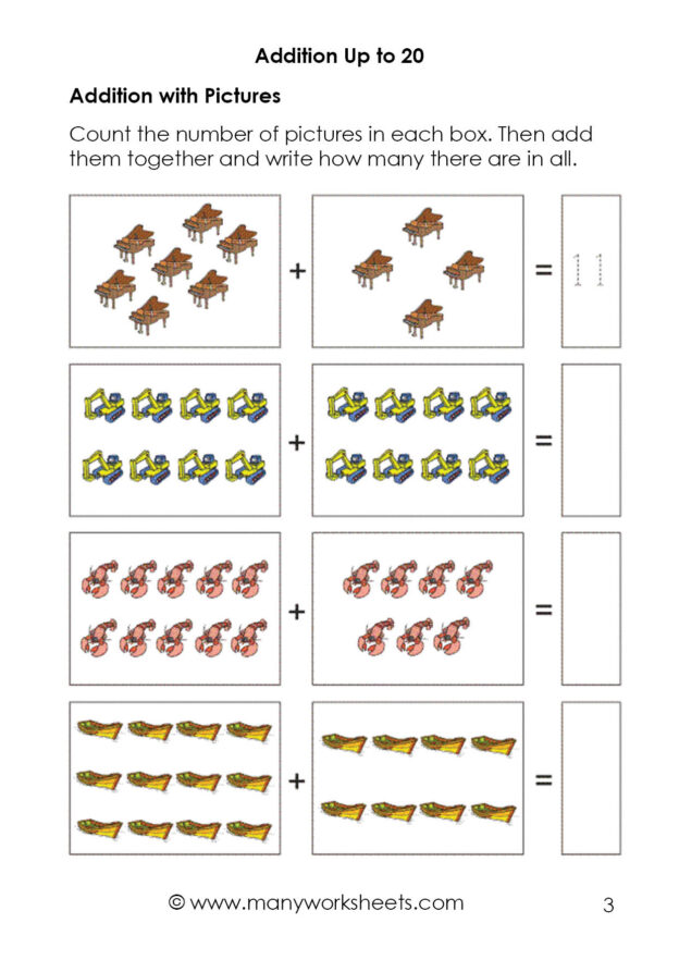 Simple Addition Worksheets For Kindergarten Pdf