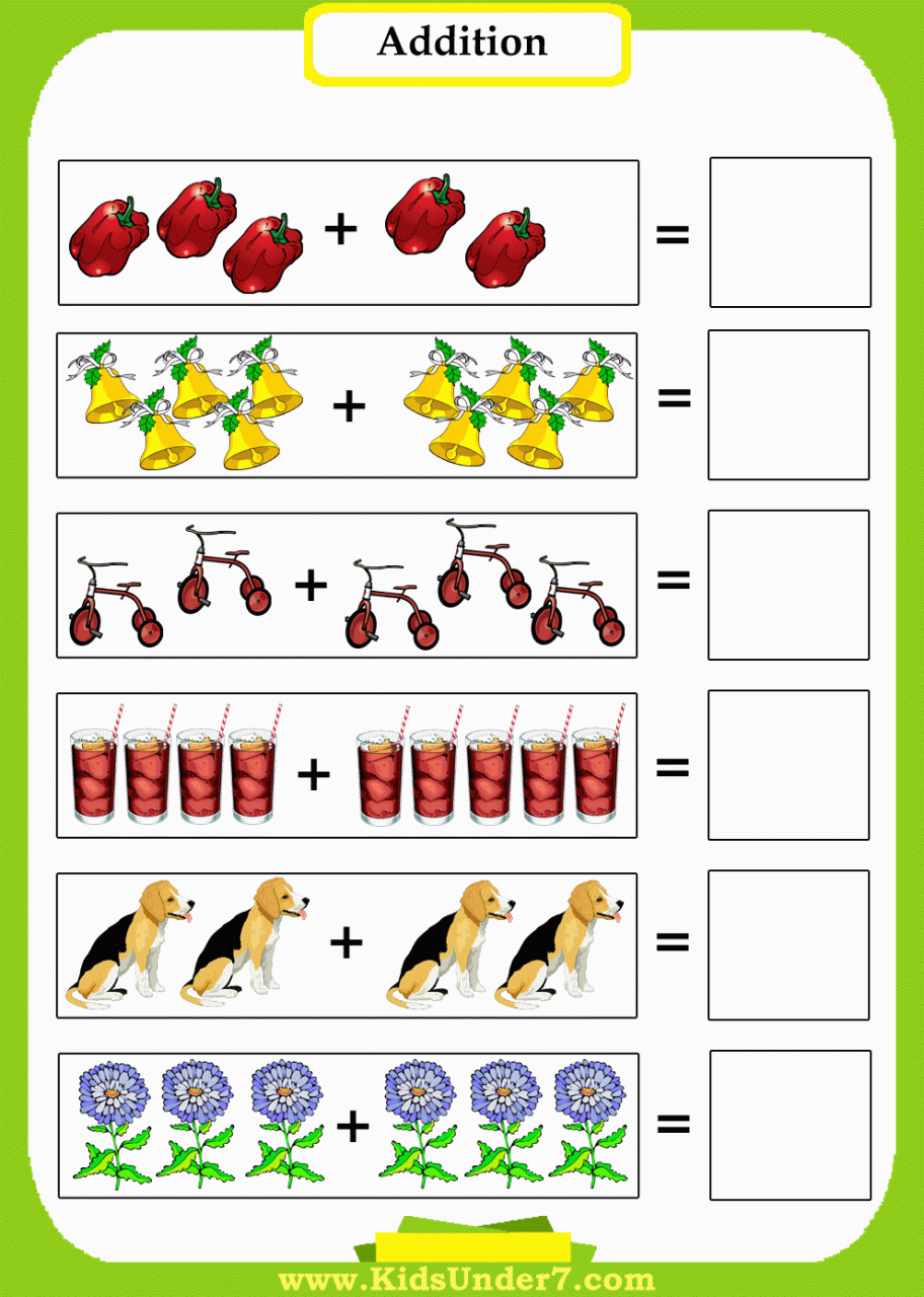 Free Picture Addition Math Worksheets
