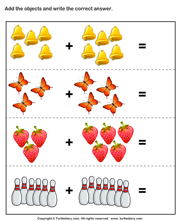 Addition Within 20 Worksheets With Pictures