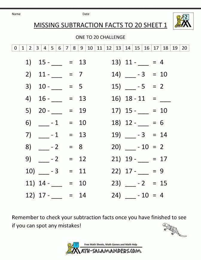 Addition And Subtraction Worksheet Generator Free