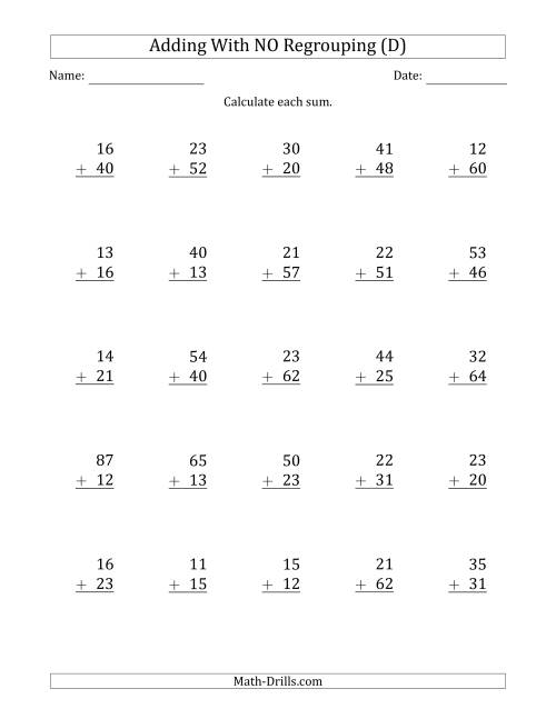 Two Digit Addition Regrouping Worksheets 2Nd Grade