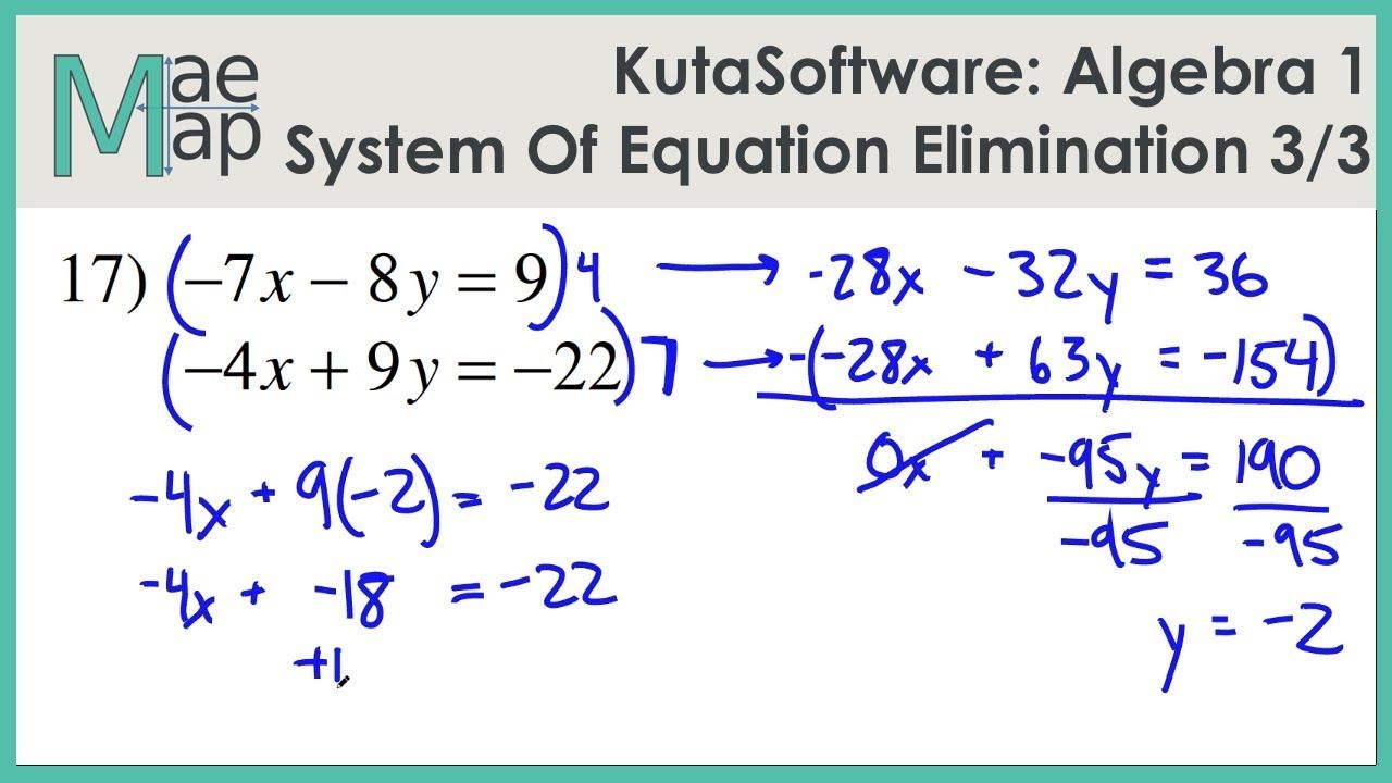 Systems Of Equations Worksheet Algebra 1