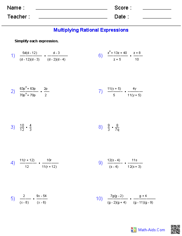 Algebra 1 Simplifying Radical Expressions Worksheet Answers