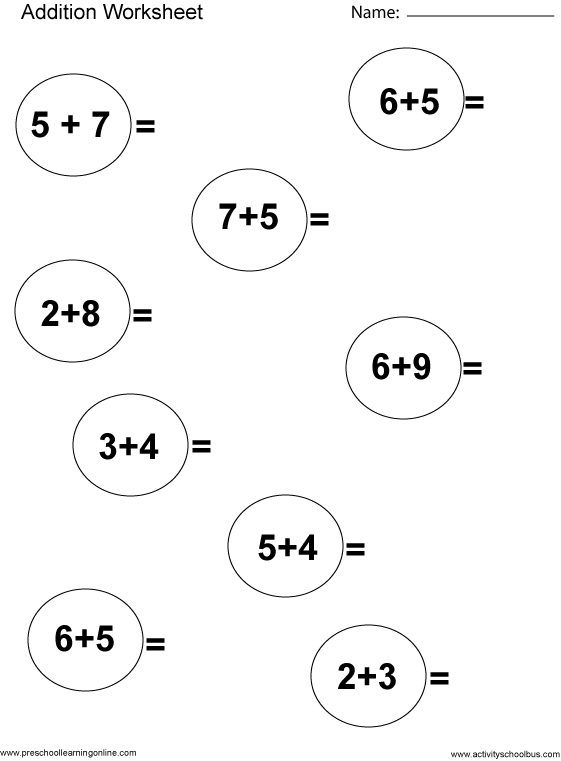 First Grade 1st Grade Math Worksheets Addition
