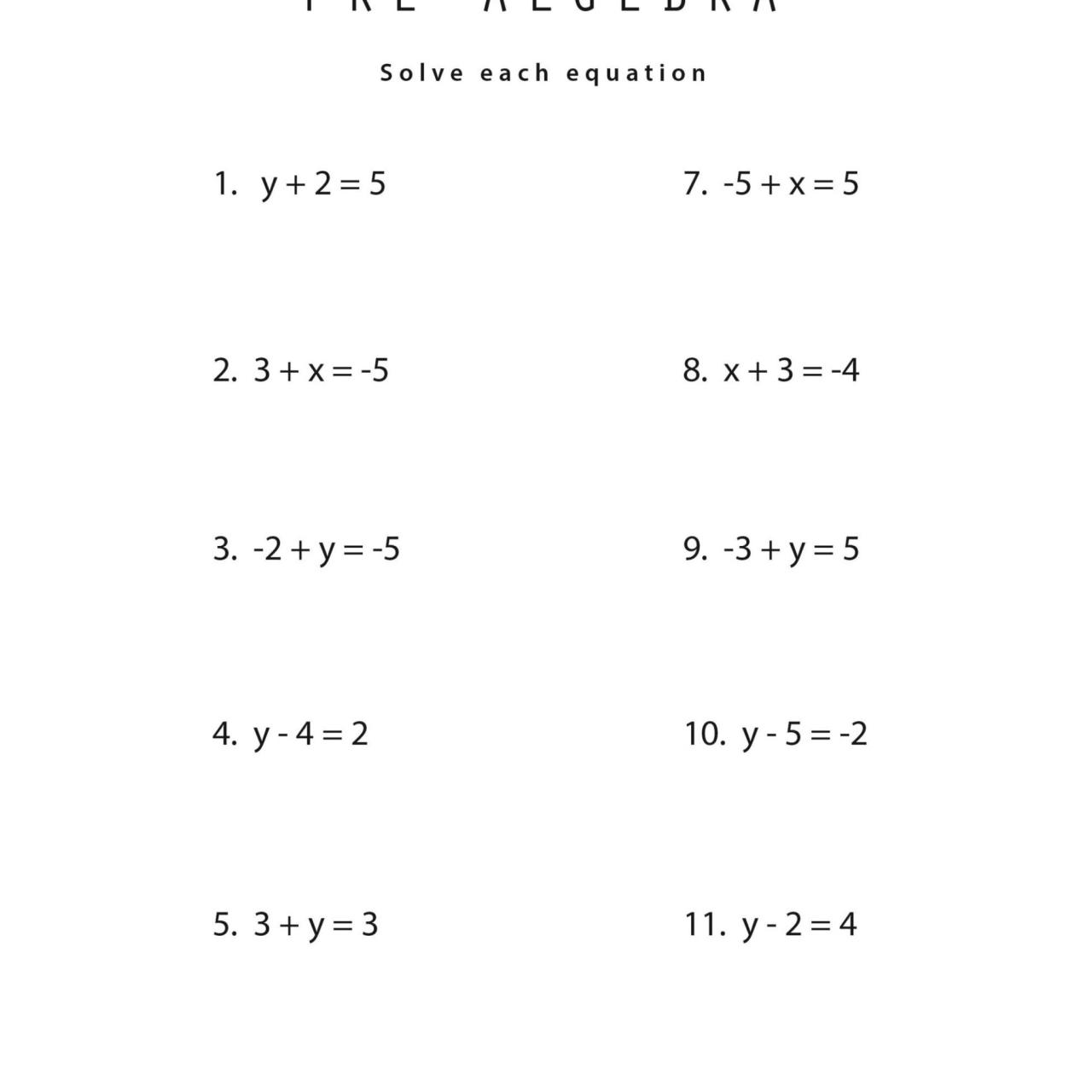 Algebra Worksheets Grade 9 Printable