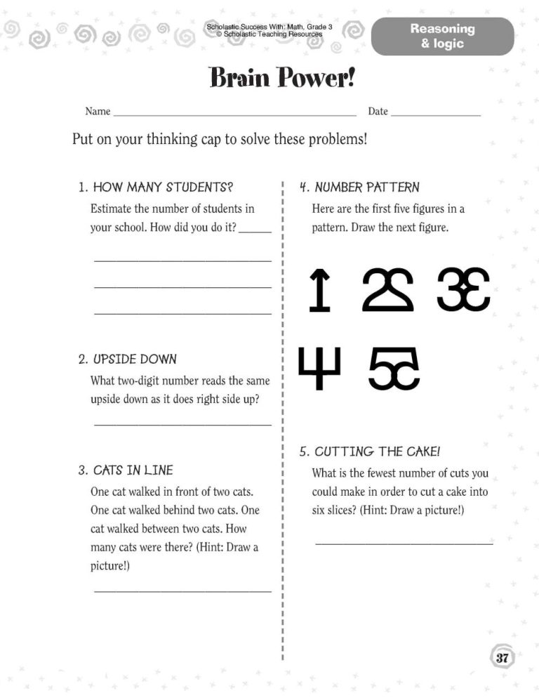 Critical Thinking Worksheets For 3rd Grade Pdf