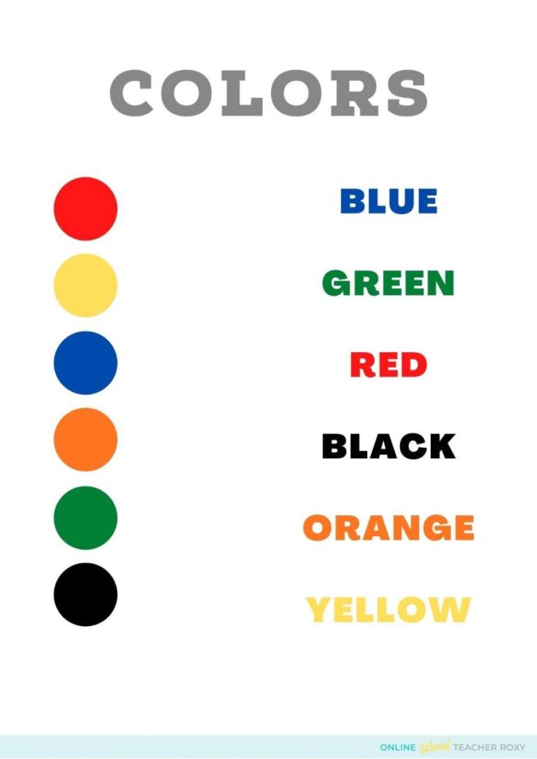 Colour Words Worksheets