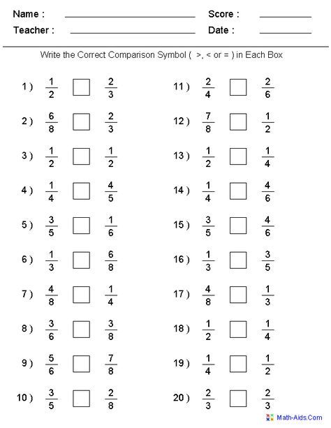 4th Grade Fractions Worksheets Grade 4