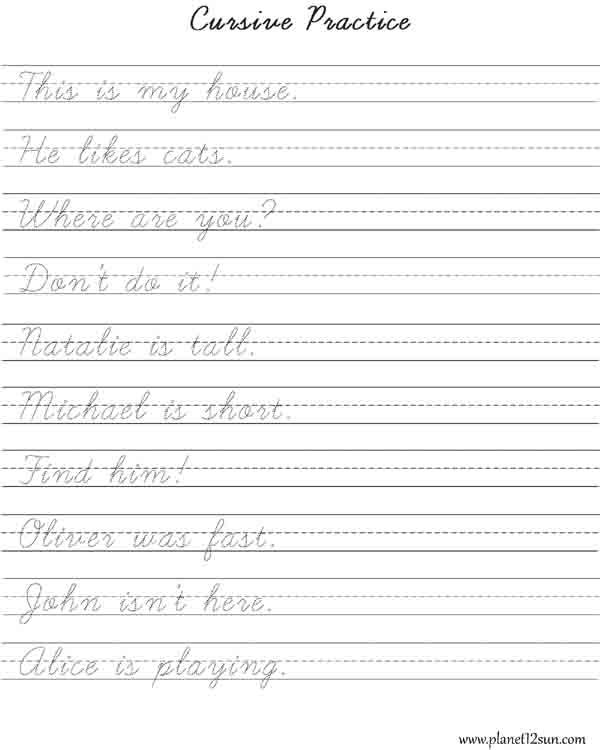 Cursive Handwriting Worksheets 4th Grade