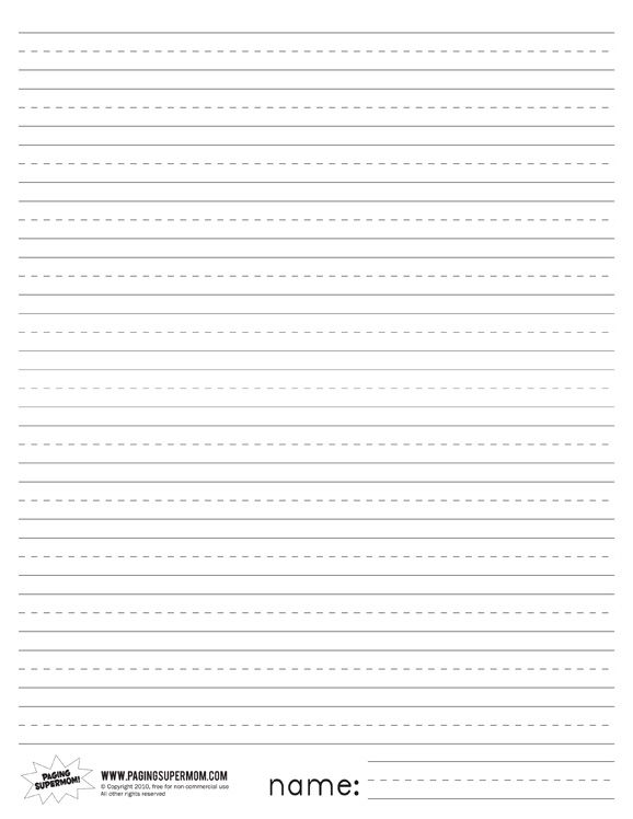 Handwriting Practice Paper 3rd Grade Paper