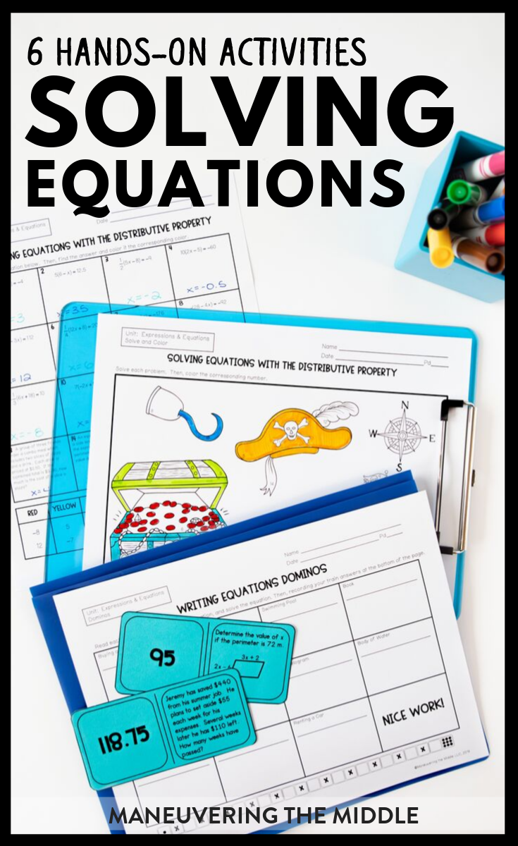 One And Two Step Equations Worksheet Maneuvering The Middle