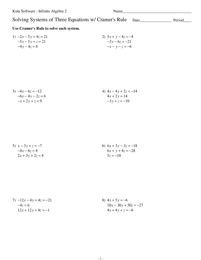 Solving Systems Of Equations Worksheet Answer Key With Work