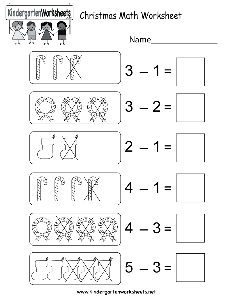 Free Printable Christmas Math Worksheet for Kindergarten