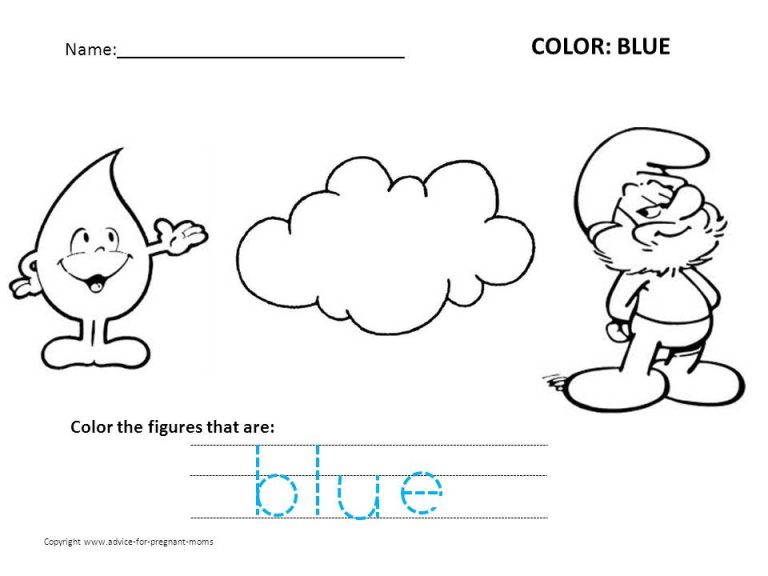 The Color Blue Worksheet