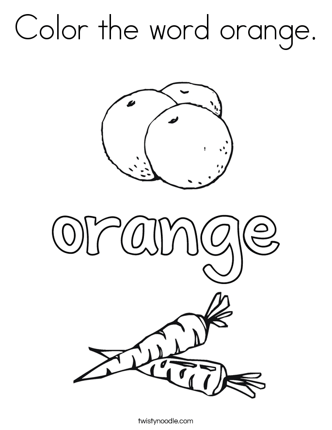 Color Orange Worksheets For Toddlers