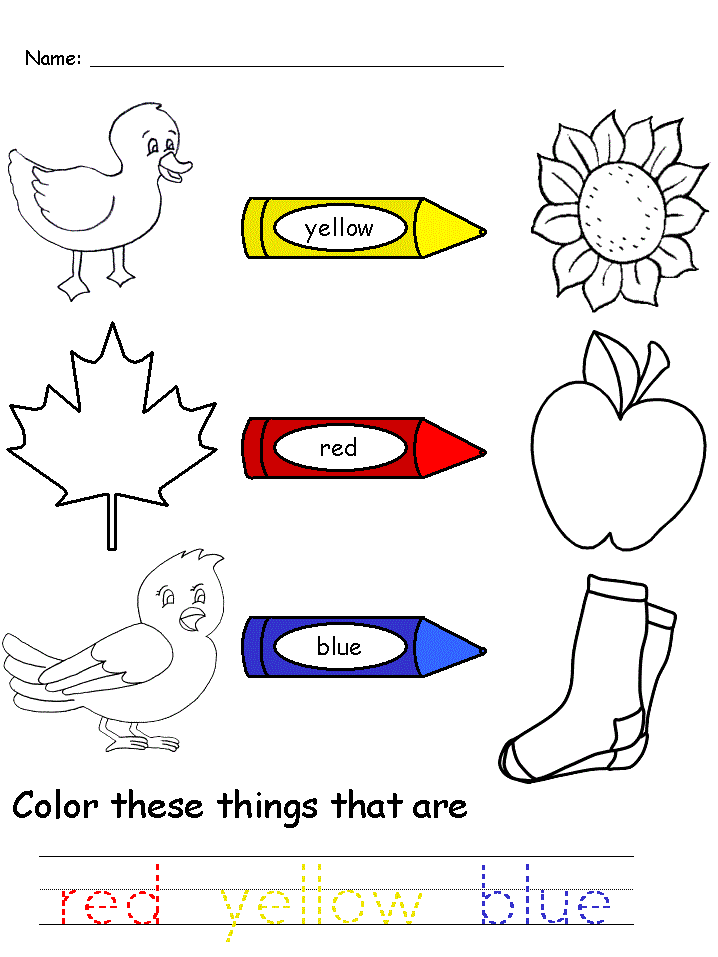 Color Words Worksheets Free
