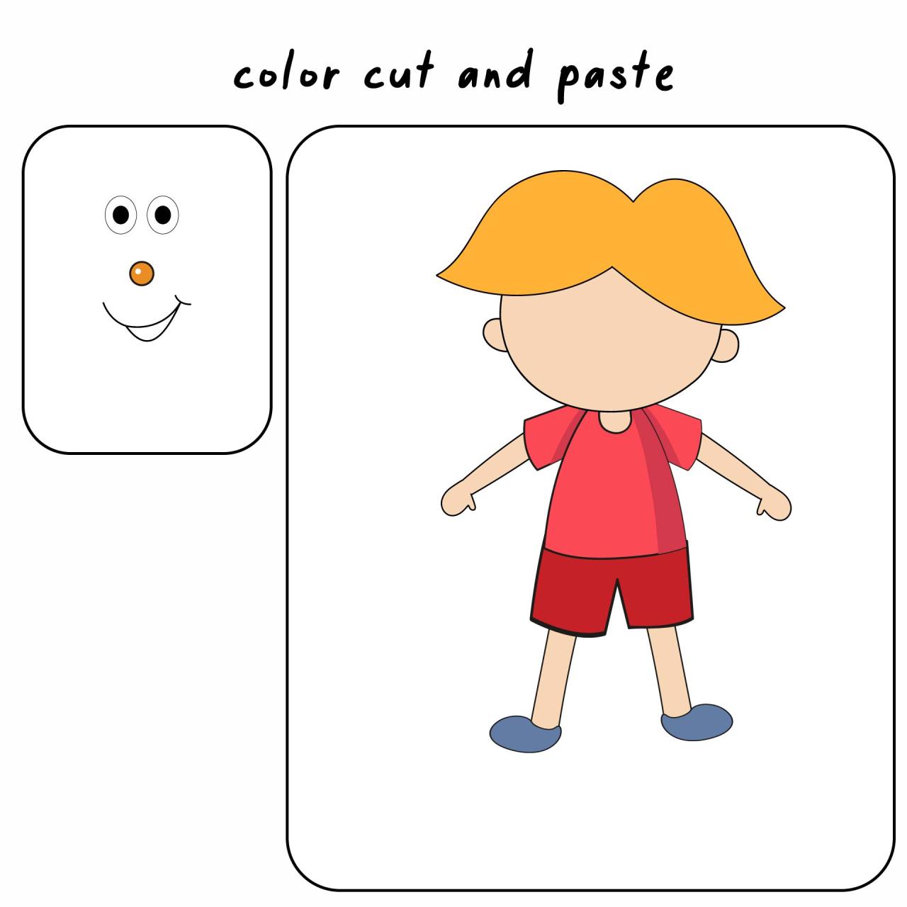 Color Cut And Glue Worksheets