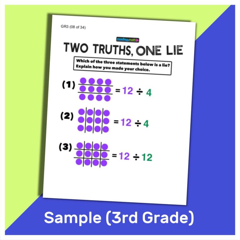 Two Truths And A Lie Math Worksheet