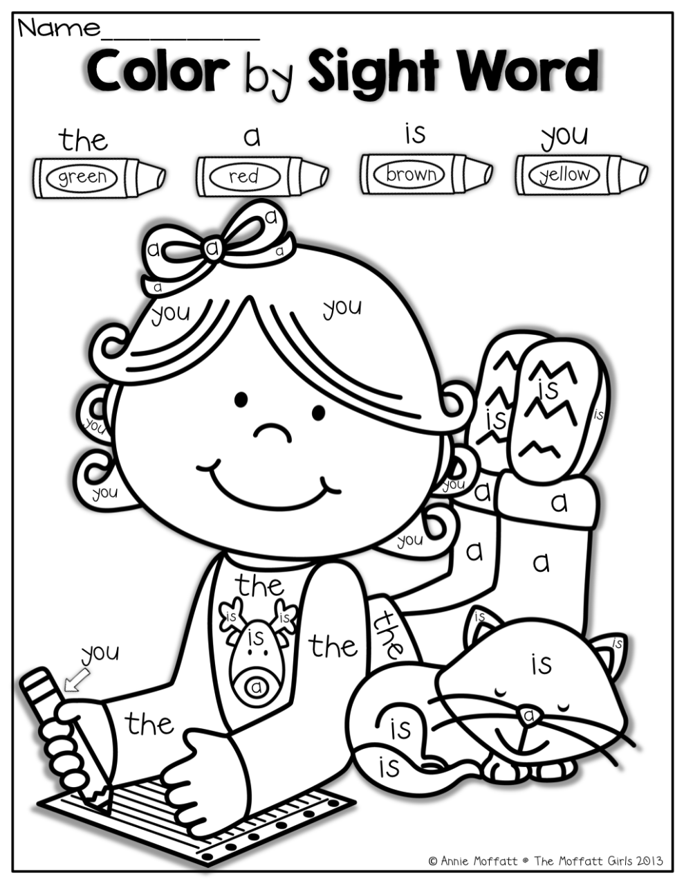 Free Color By Sight Word Worksheets