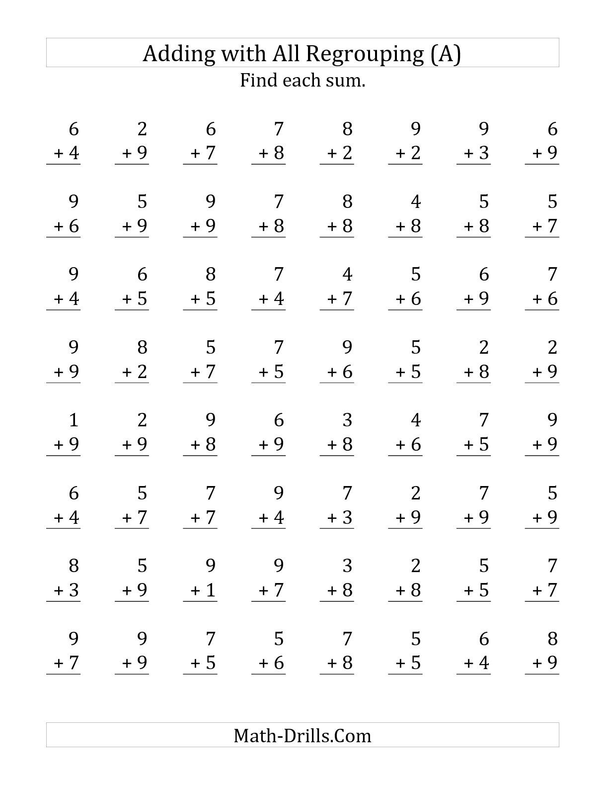 Printable 2nd Grade Math Drills Addition Thekidsworksheet