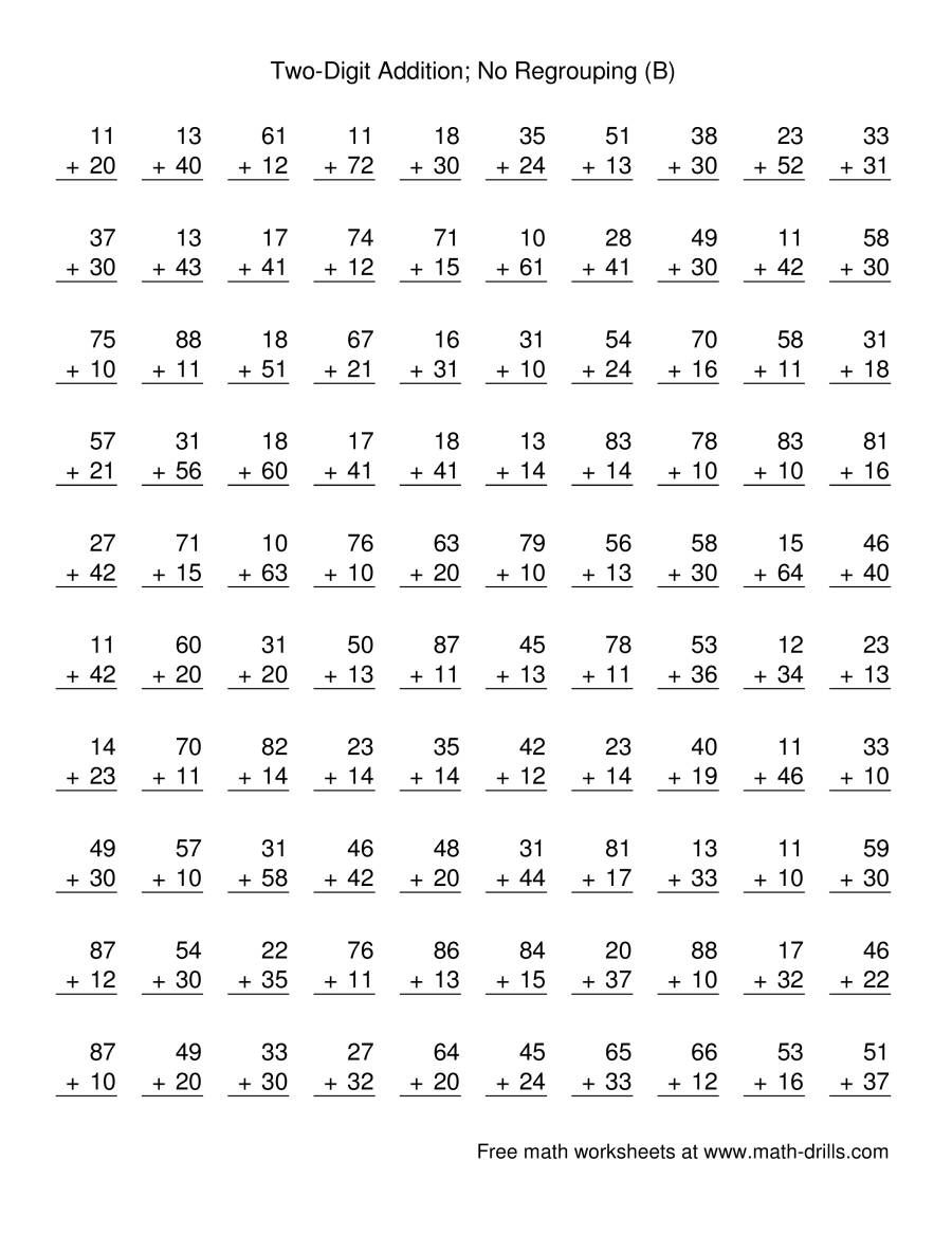 Double Digit Addition Worksheets Pdf Try this sheet