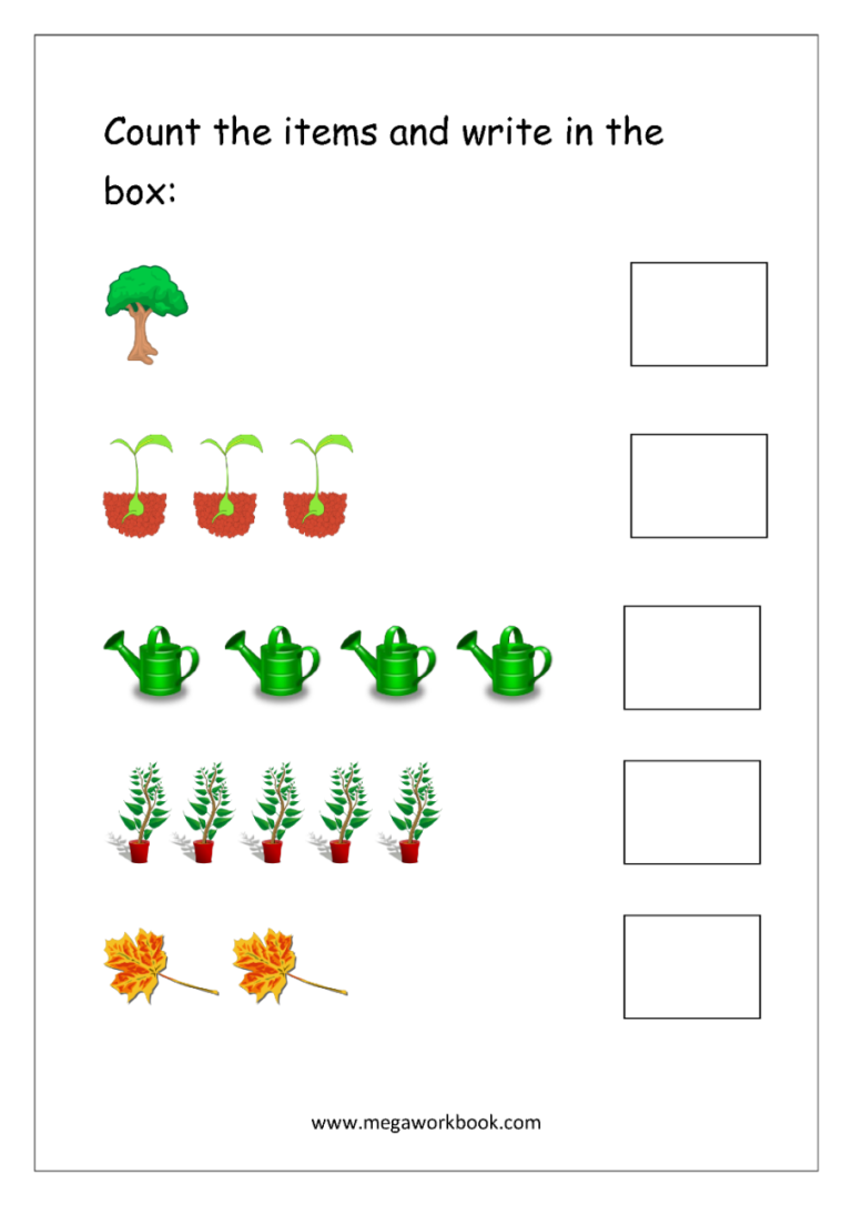 Count And Colour Worksheets 1-5
