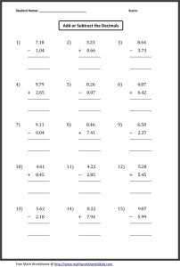 Decimal Worksheets Fresh worksheets added in each topic of decimals
