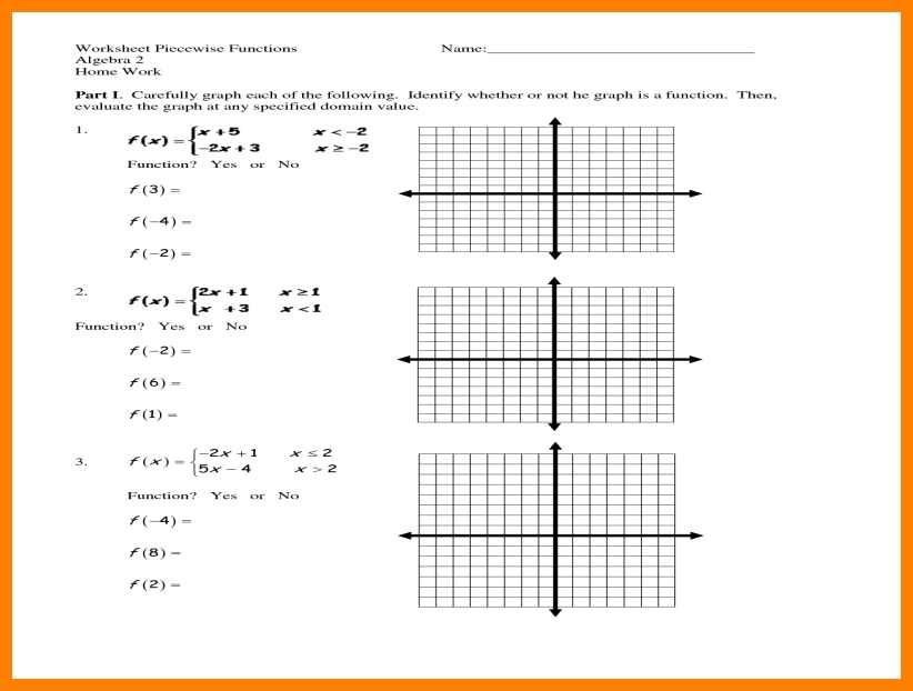 Worksheet Piecewise Functions Algebra 2 Worksheet List