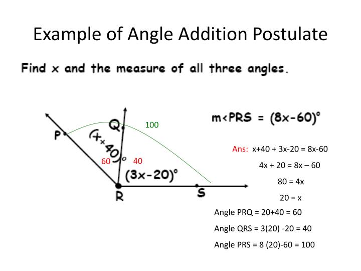 Angle Addition Postulate Examples