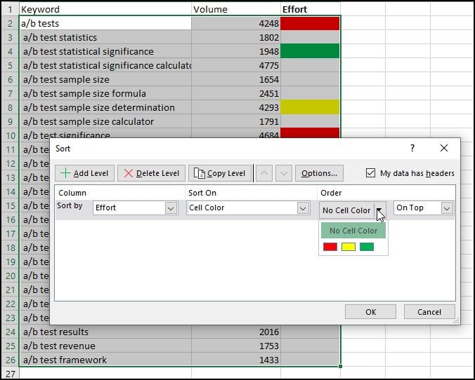 How to Sort by Color In Excel • Productivity Portfolio