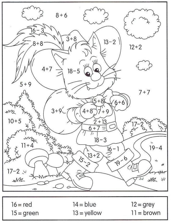Addition And Subtraction Coloring Worksheets Pdf 001 Tarefas do