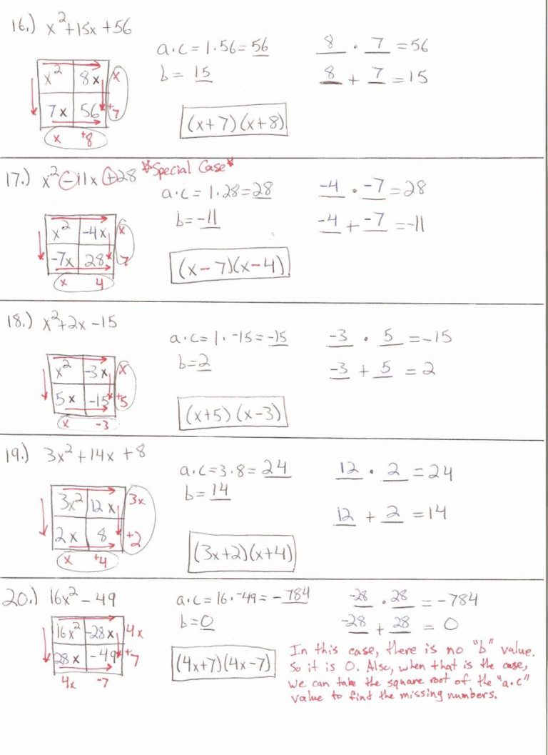 Quadratic Formula Algebra 2 Worksheet