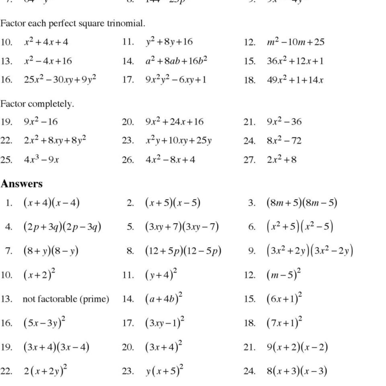 Algebra 1 Unit 8 Factoring By Using The Gcf Worksheet Algebra