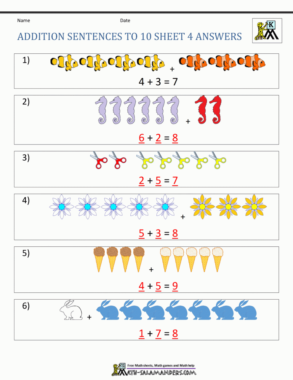 Addition And Subtraction Worksheets For Grade 1 With Pictures