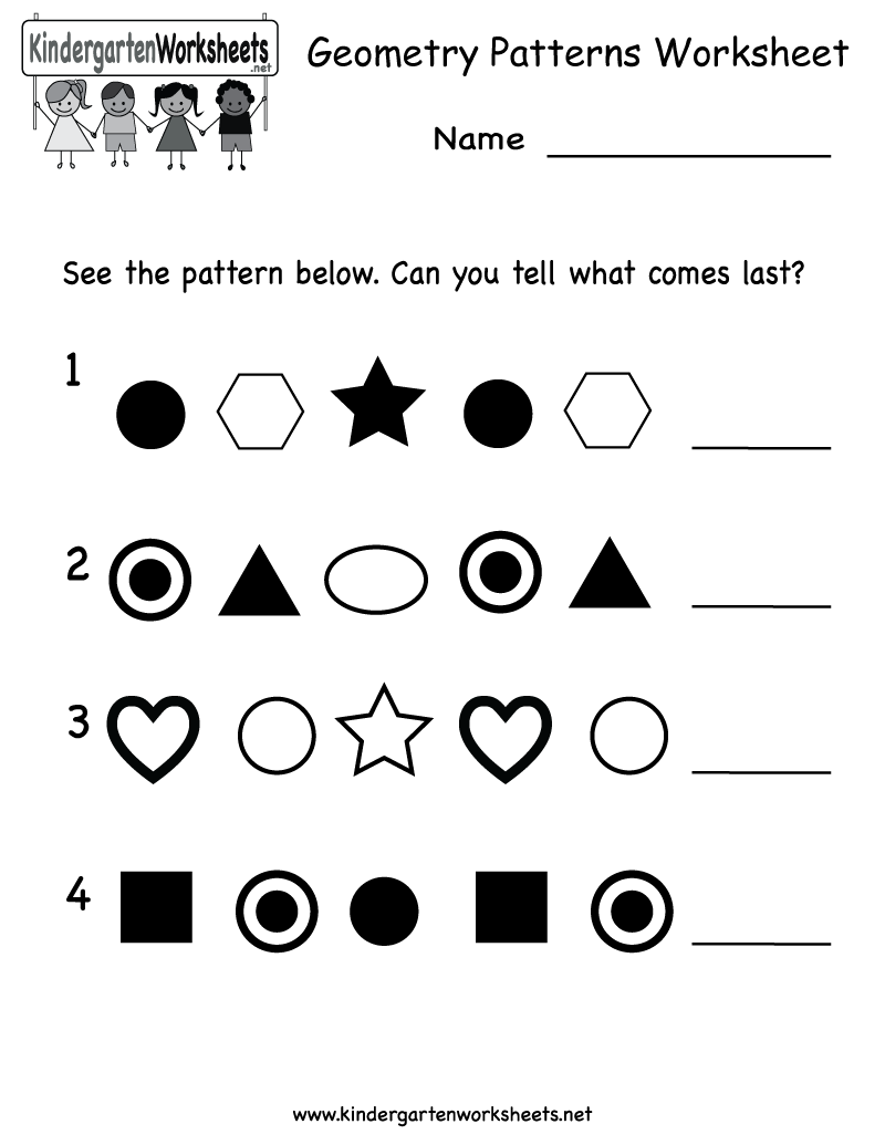 Color Pattern Worksheets For Kindergarten