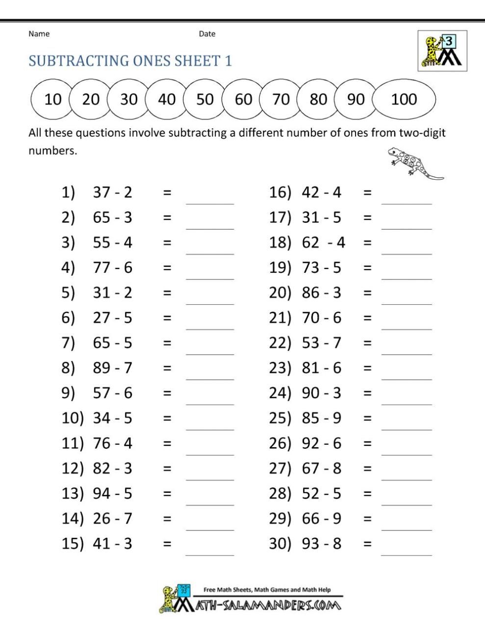 Printable Math Worksheets 3Rd Grade