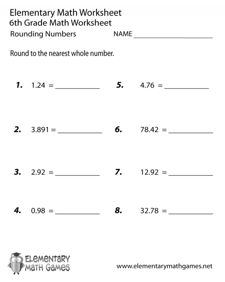 6Th Grade Math Worksheets With Answers Pdf