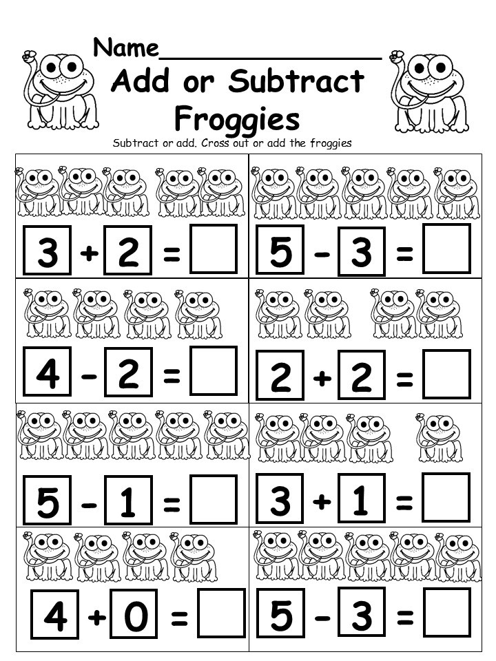 Free Adding And Subtracting Worksheets For Kindergarten