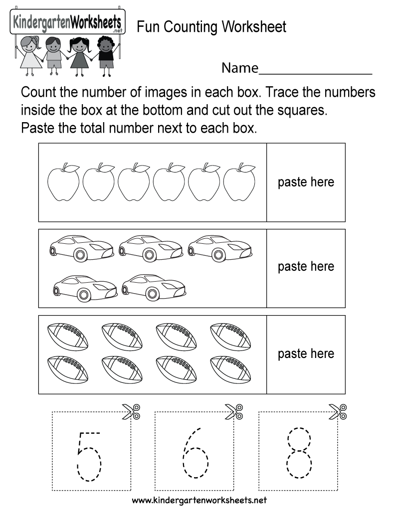 Free Printable Fun Counting Worksheet for Kindergarten