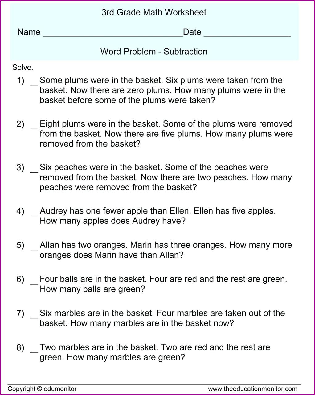 Grade 6 Algebra Word Problems Worksheet Pdf Worksheet Resume