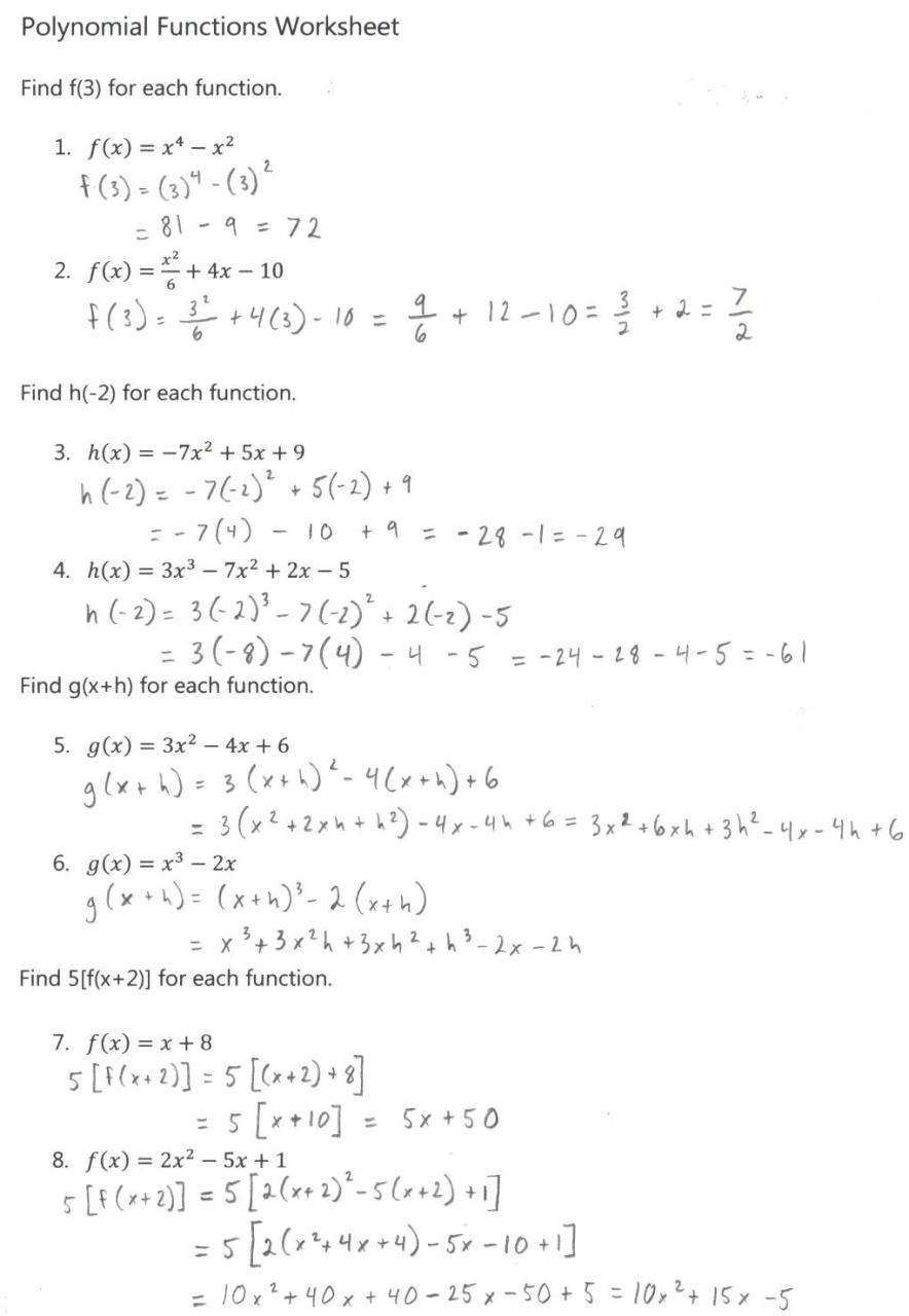 Kuta Software Graphing Rational Functions Answer Key
