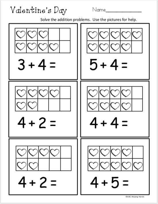 Free February Kindergarten Math Addition Made By Teachers