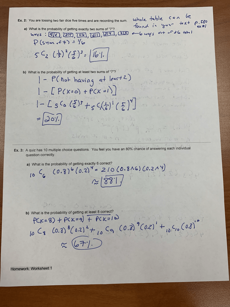 Probability Worksheet Algebra 2